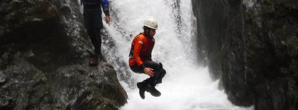 Gorge scrambling or canyoning most people do this jump.